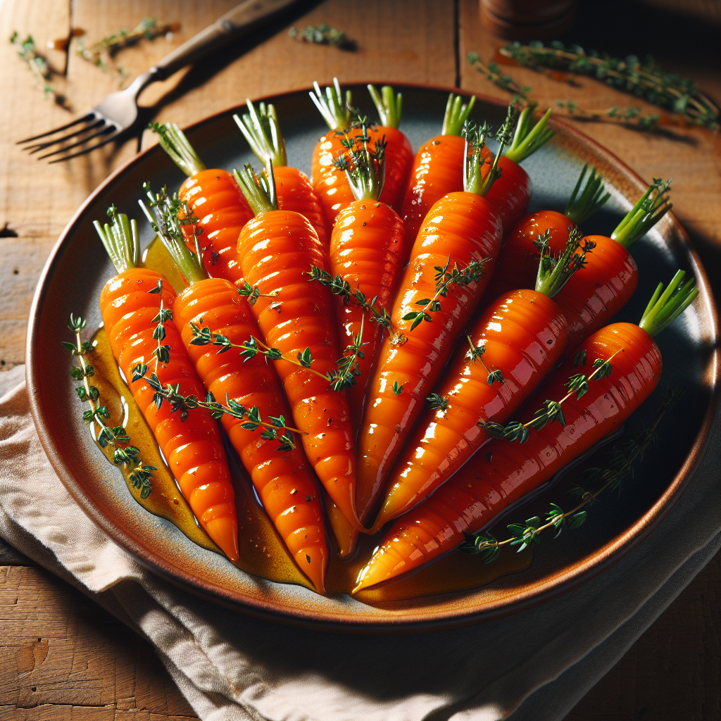 Image de Carottes glacées au miel et au thym