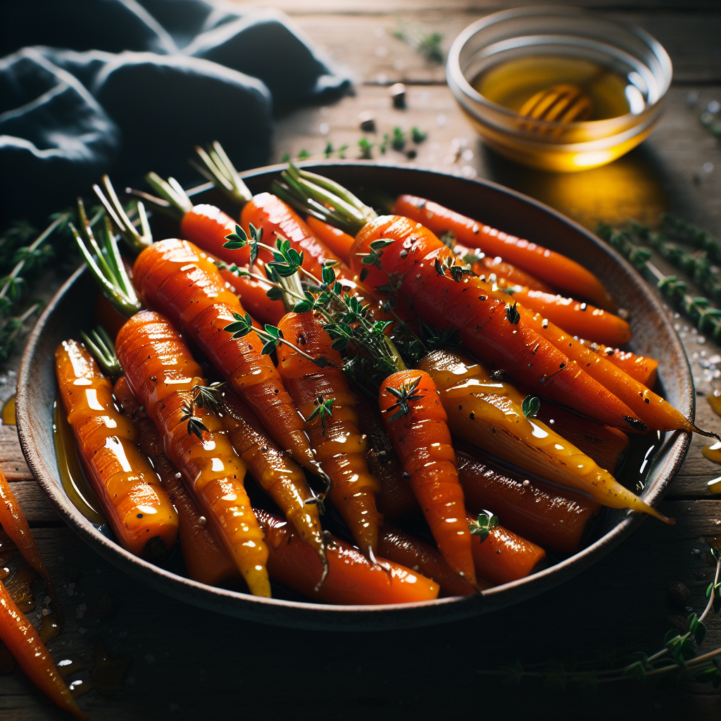 Image de Carottes rôties au miel et au thym