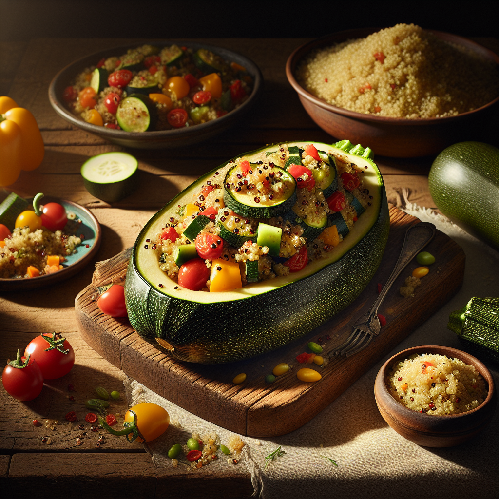 Image de Courgettes farcies au quinoa et légumes