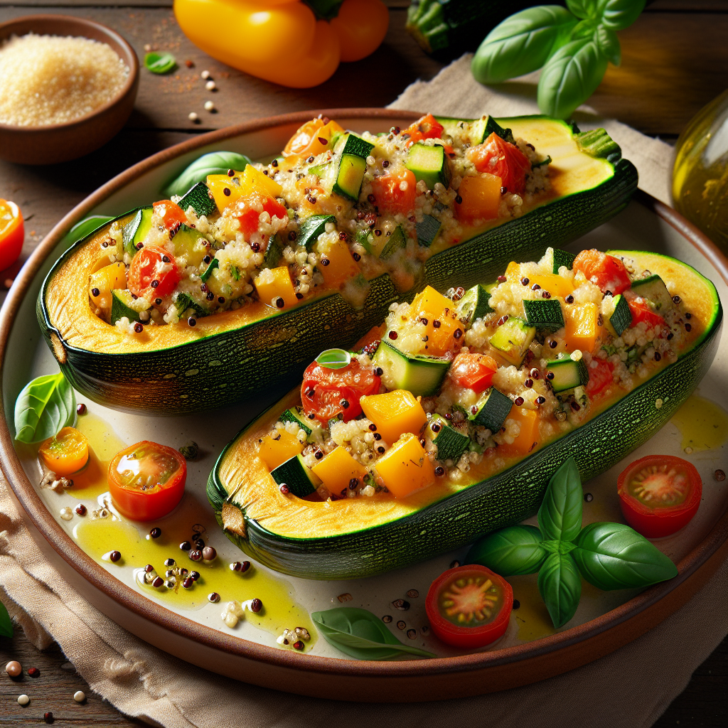 Image de Courgettes farcies aux légumes et au quinoa