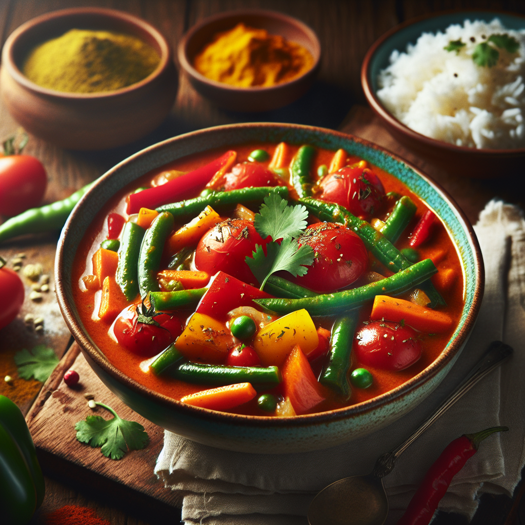 Image de Curry de légumes à la tomate et lait de coco