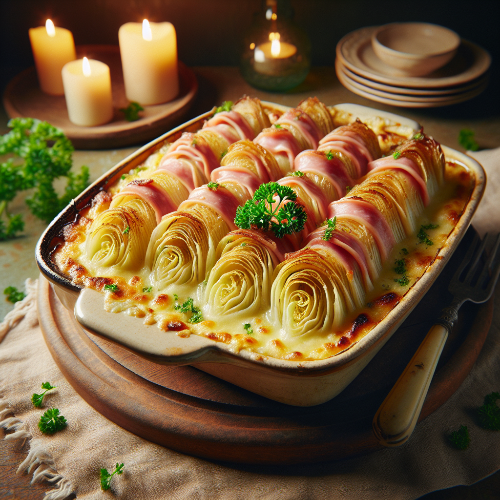 Image de Endives gratinées au jambon et fromage