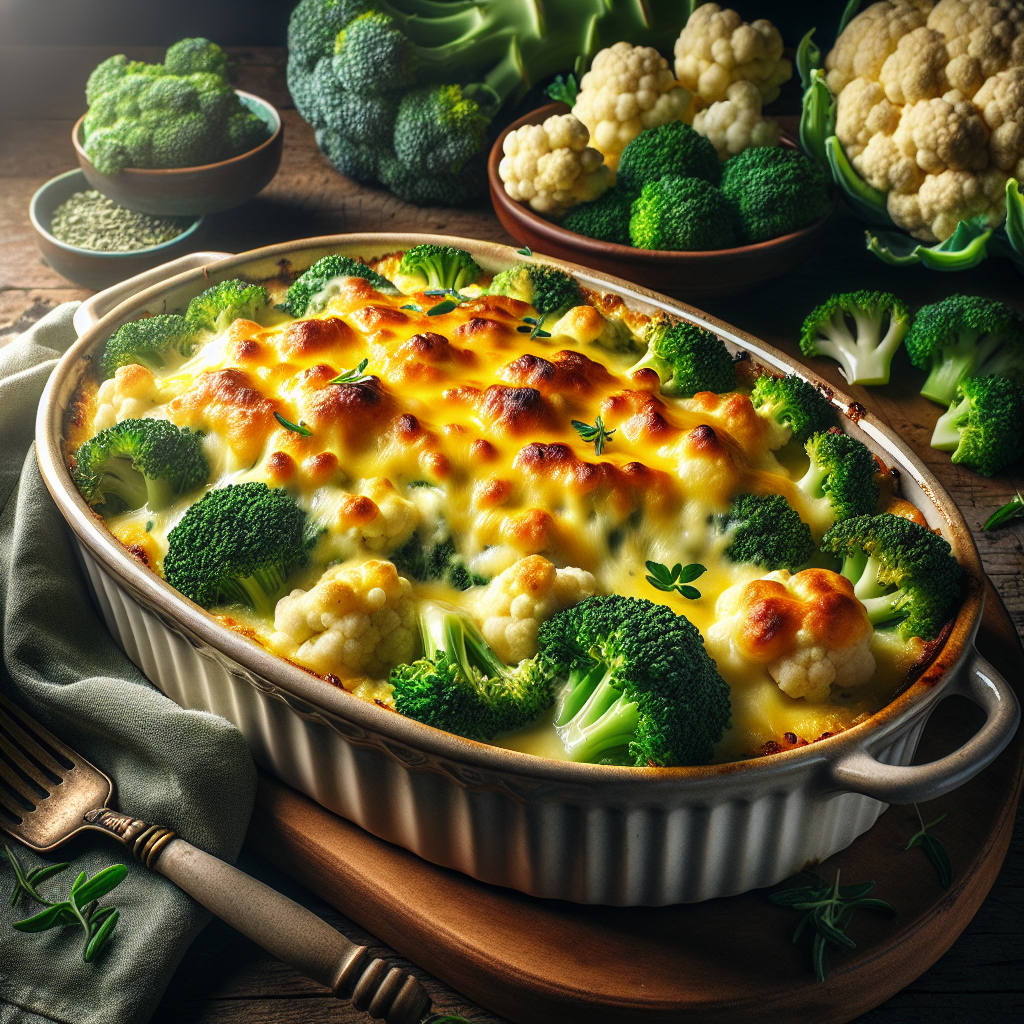 Image de Gratin de brocoli et chou-fleur bio