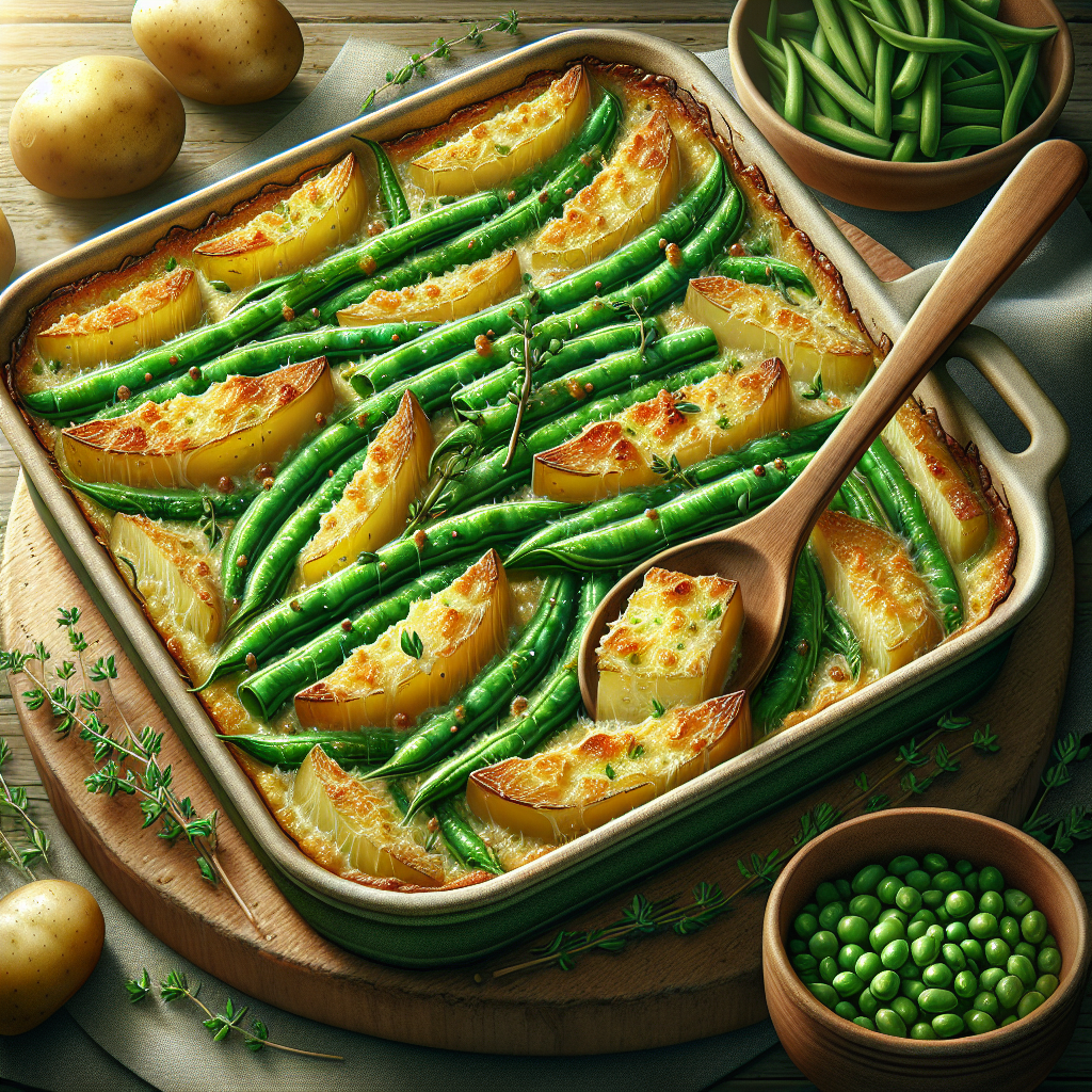 Image de Gratin de haricots verts et pommes de terre