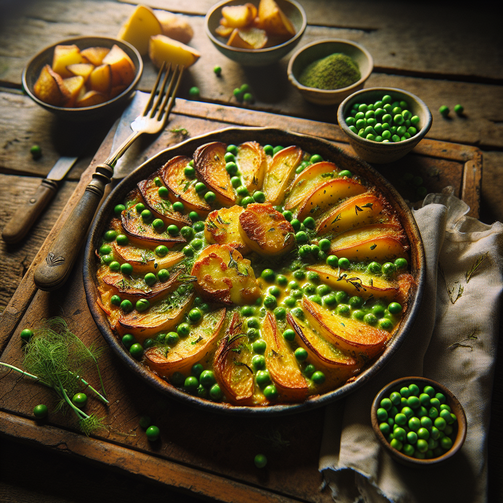 Image de Gratin de petits pois et pommes de terre