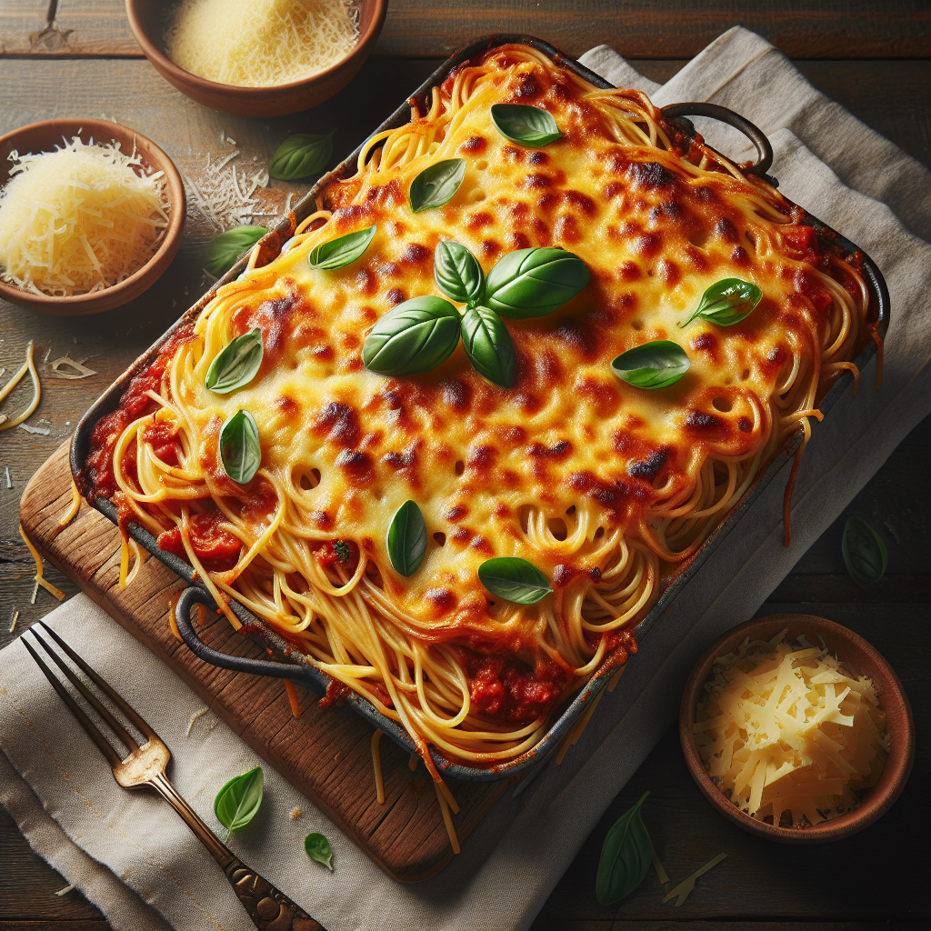 Image de Gratin de spaghetti à la tomate