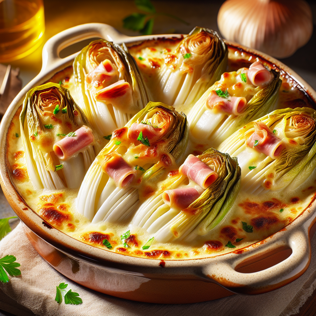 Image de Gratin d'endives au jambon et au fromage