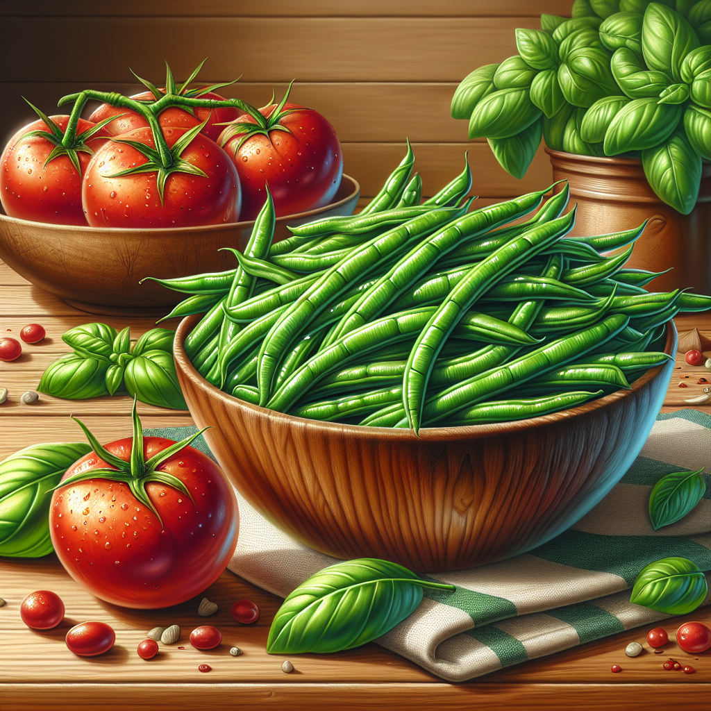 Image de Haricots verts bio à la sauce tomate et basilic