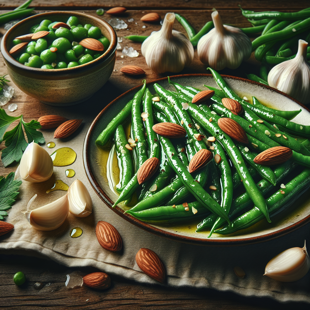 Image de Haricots verts sauté à l'ail et aux amandes