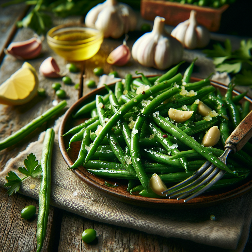 Image de Haricots verts sautés à l'ail et au beurre