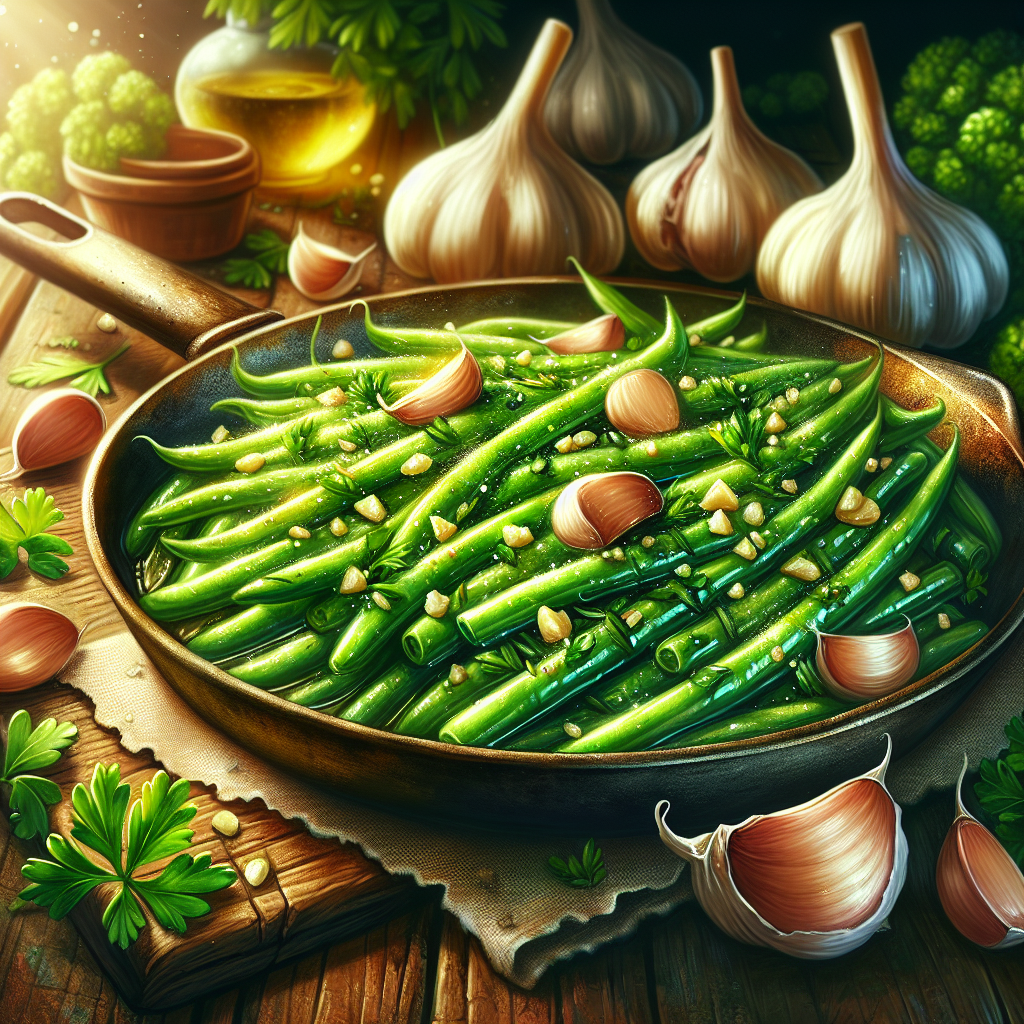 Image de Haricots verts sautés à l'ail et au persil