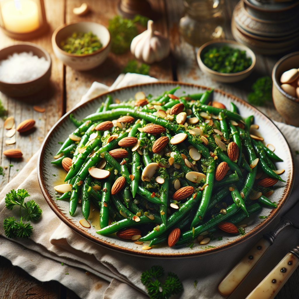 Image de Haricots Verts Sautés à l'Ail et aux Amandes