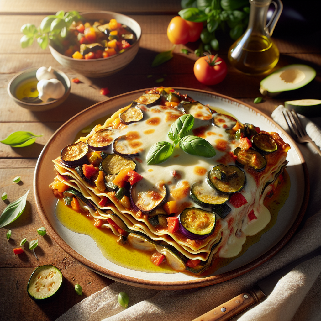 Image de Lasagnes à la ratatouille et à la mozzarella