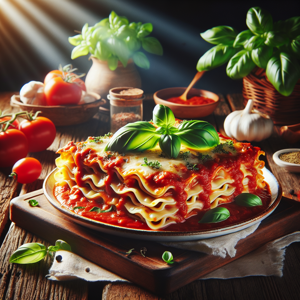 Image de Lasagnes à la sauce tomate spaghetti