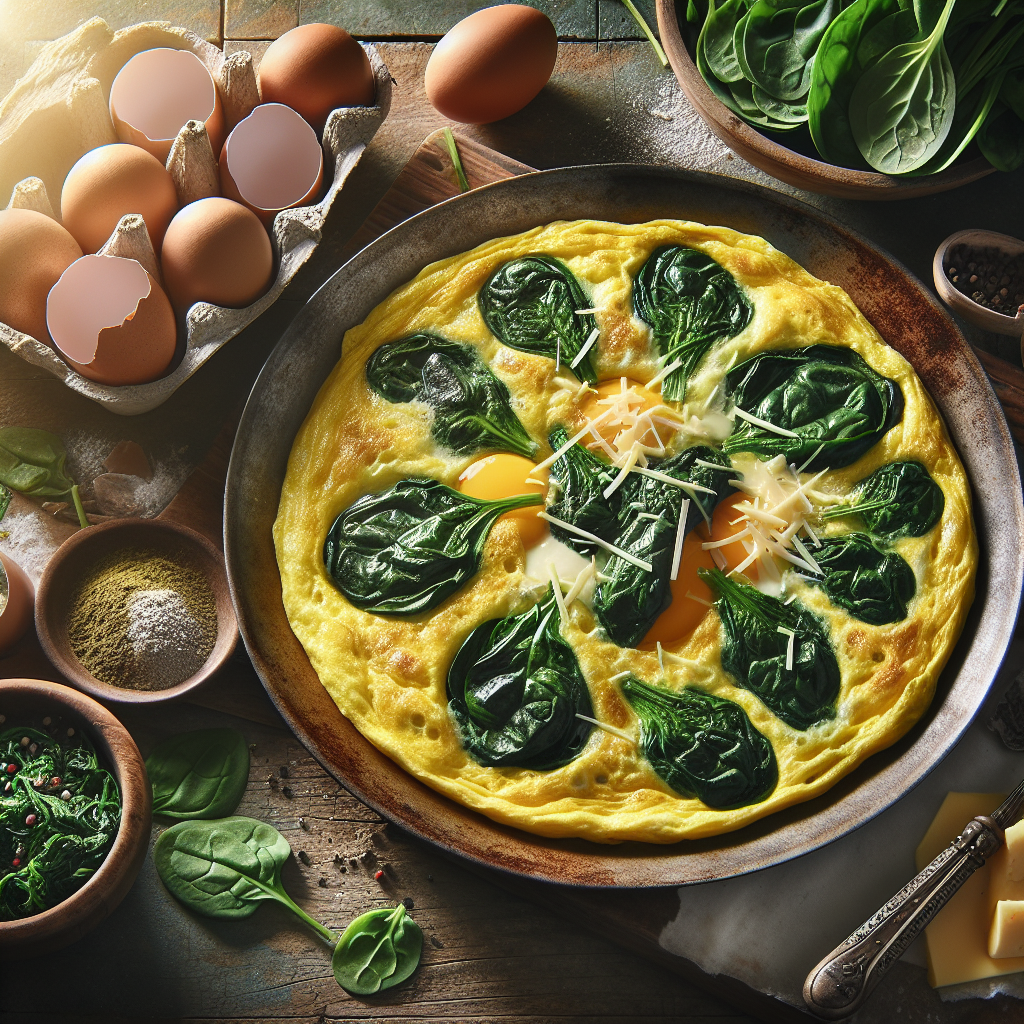 Image de Omelette aux épinards en branches