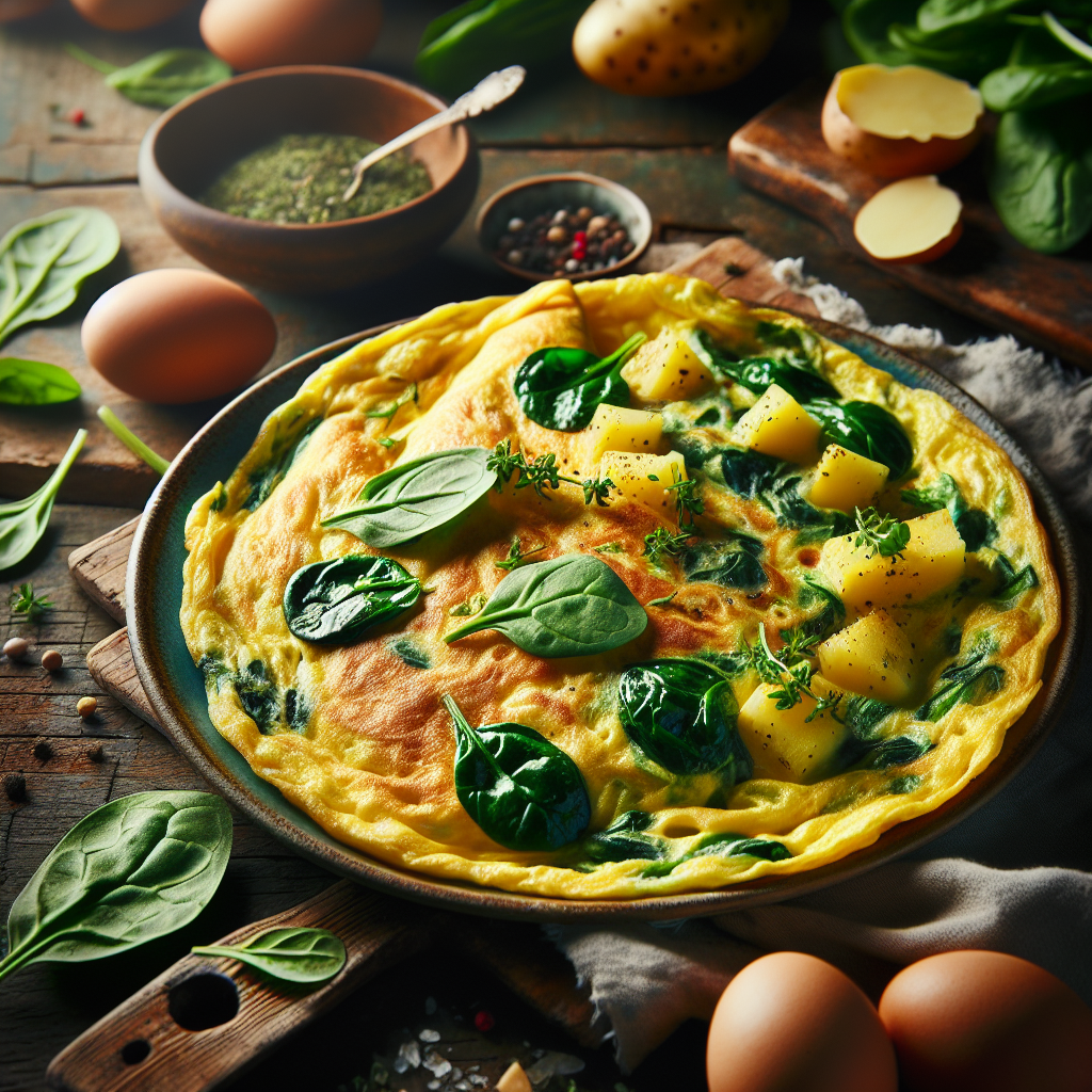 Image de Omelette aux épinards et pommes de terre