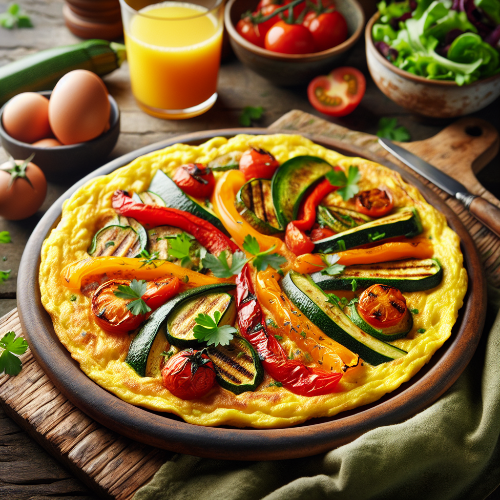 Image de Omelette aux légumes grillés