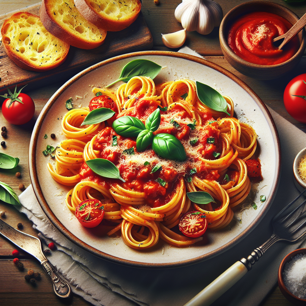 Image de Pâtes à la sauce tomate rapide