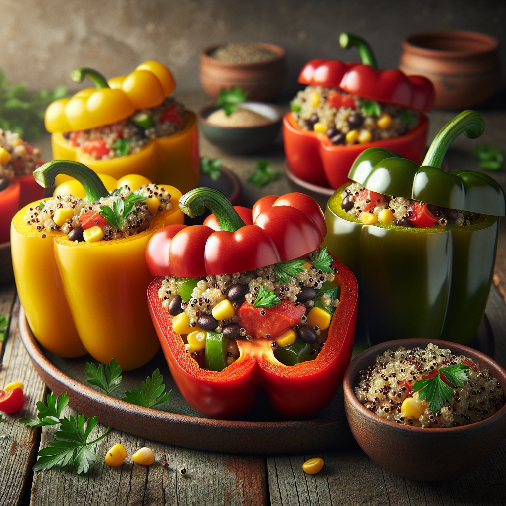 Image de Poivrons farcis au quinoa et légumes