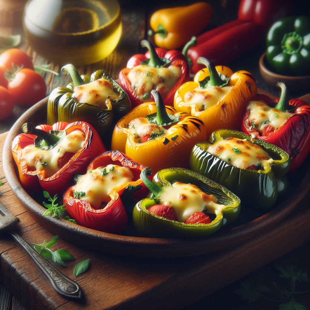 Image de Poivrons grillés farcis au fromage et herbes 