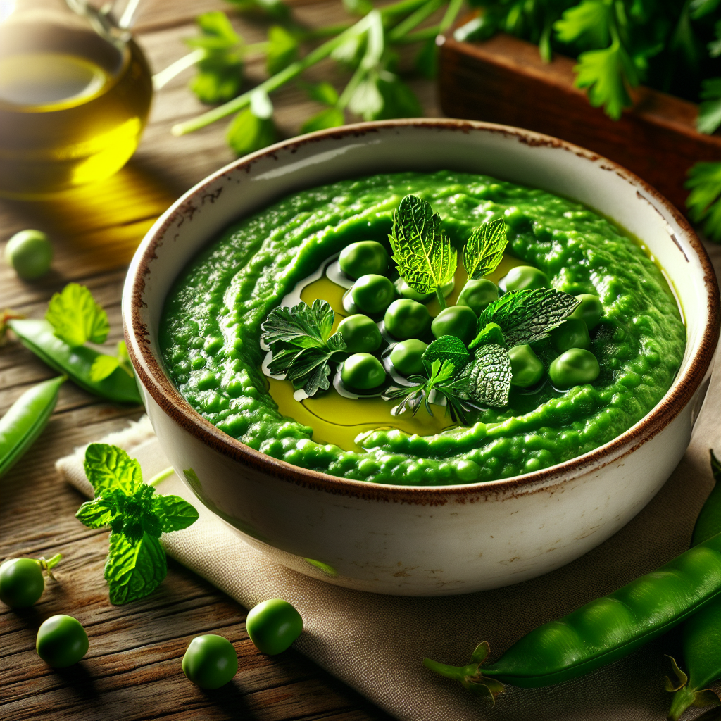 Image de Purée de petits pois aux herbes fraîches