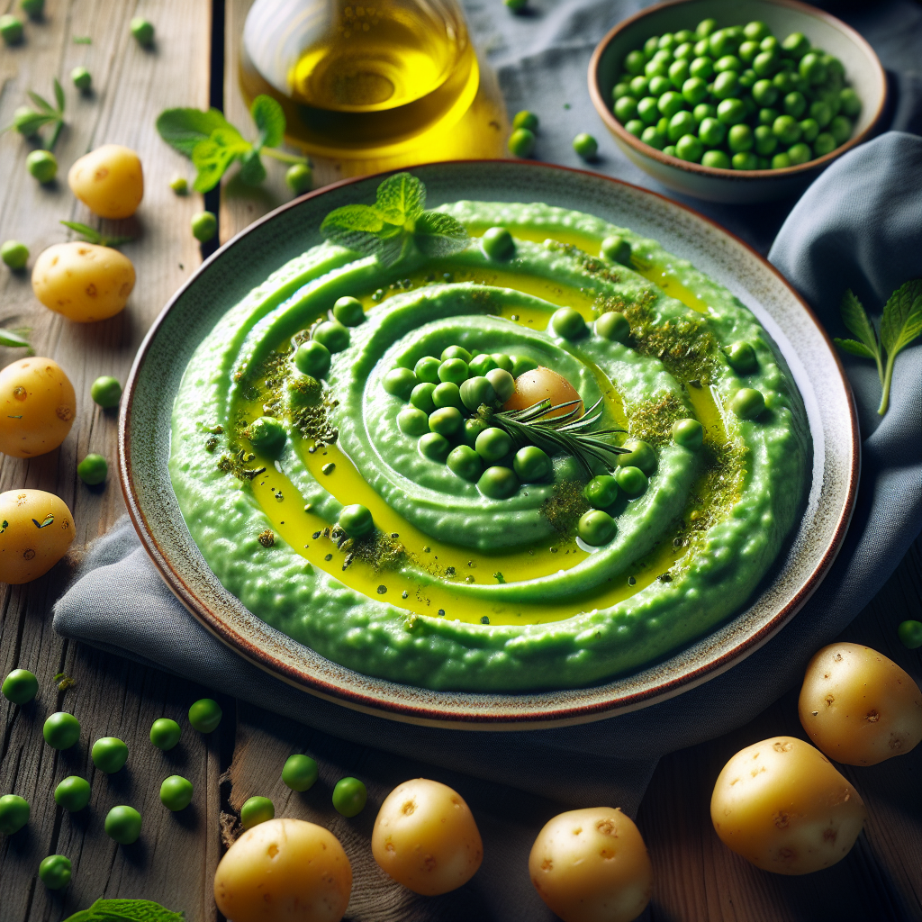 Image de Purée de petits pois et pommes de terre