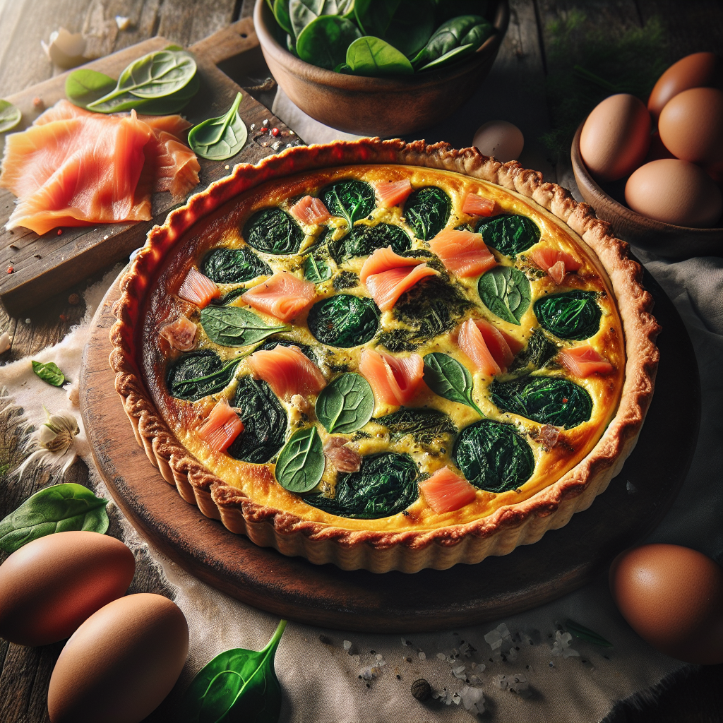 Image de Quiche aux épinards et saumon fumé