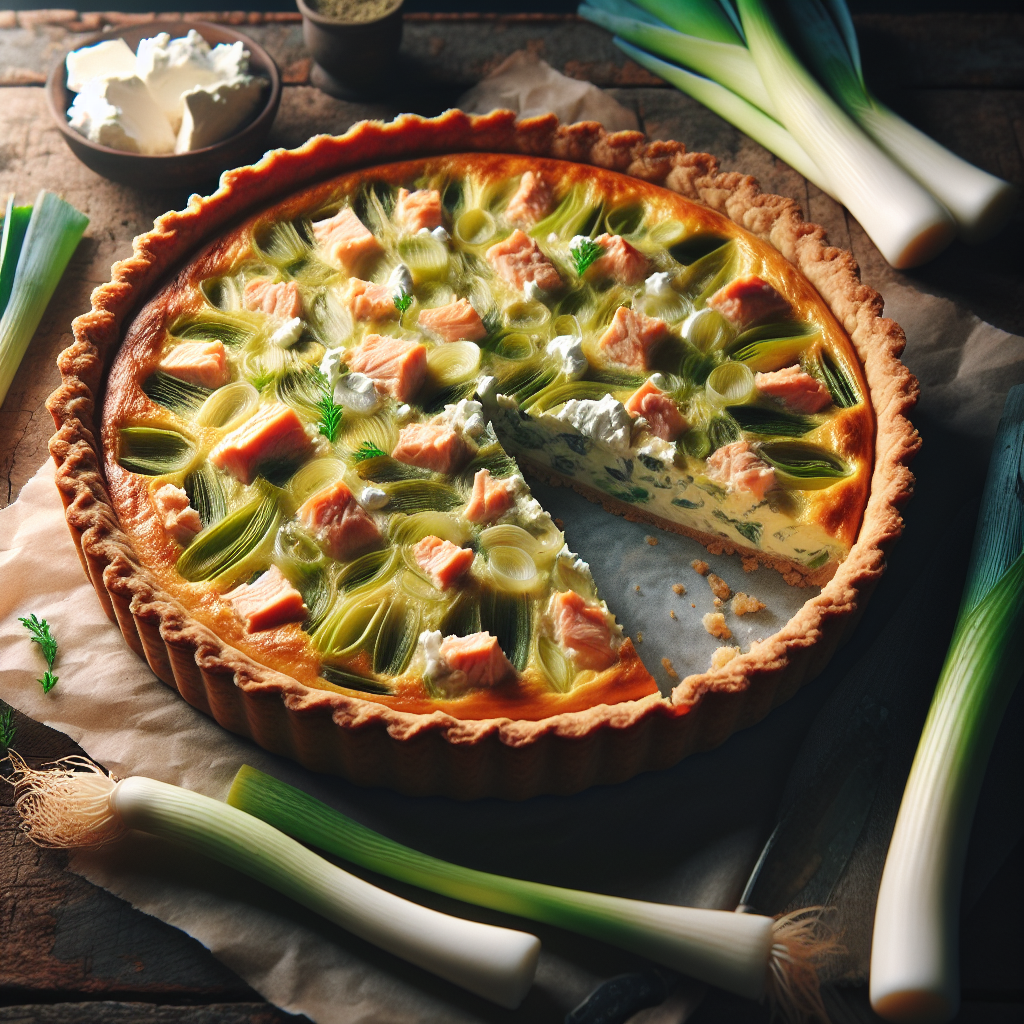 Image de Quiche poireaux saumon au fromage de chèvre