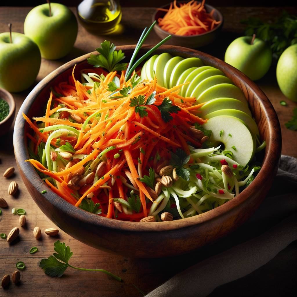 Image de Salade croquante aux carottes lacto-fermentées et pommes