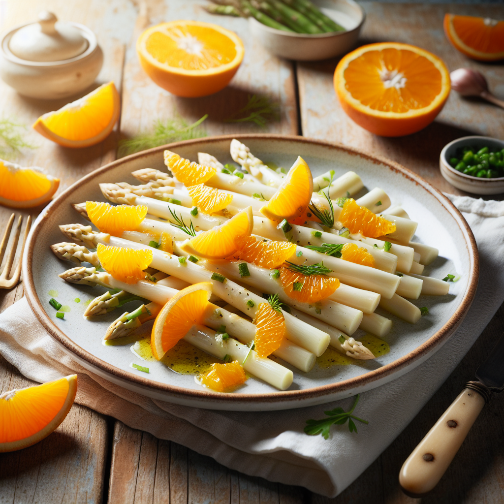 Image de Salade d'asperges blanches et vinaigrette à l'orange