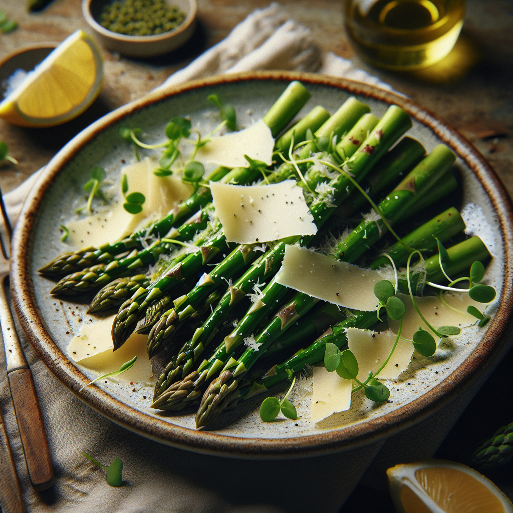 Image de Salade d'asperges vertes au parmesan