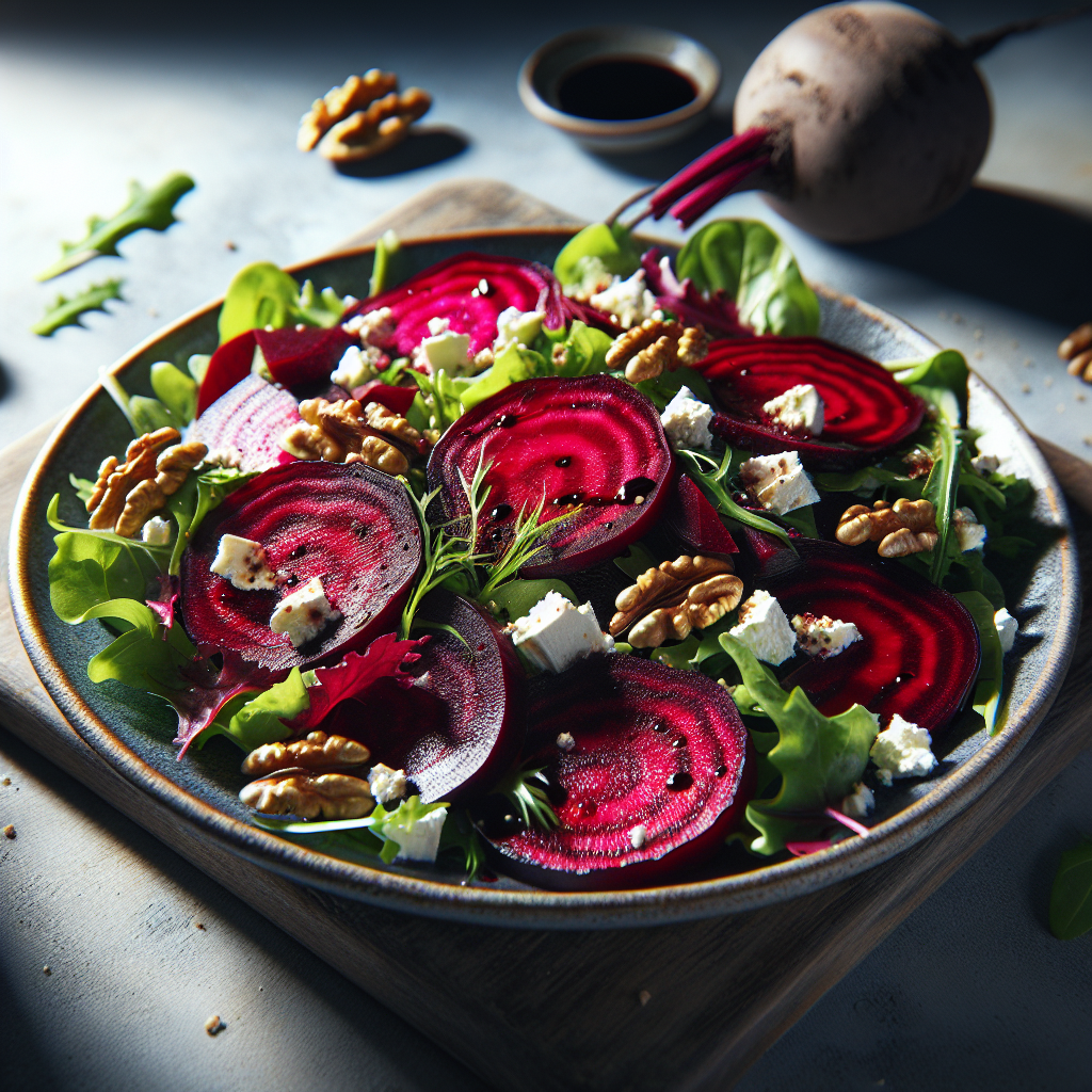 Image de Salade de betterave rouge avec chèvre frais