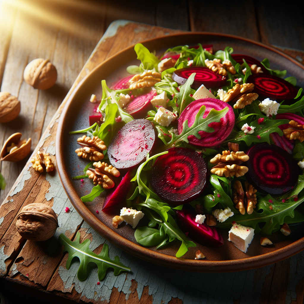 Image de Salade de betteraves avec feta et noix