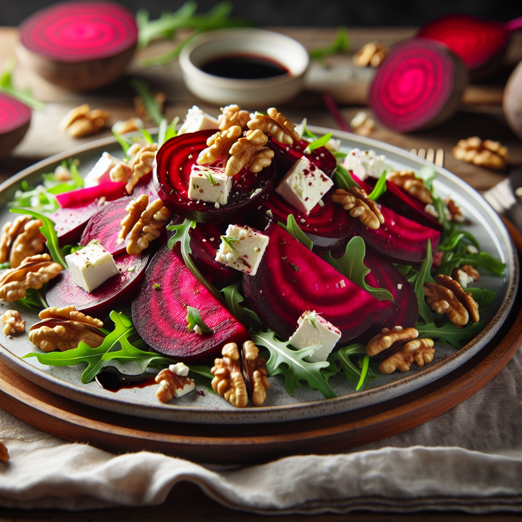 Image de Salade de betteraves rouges à la feta et aux noix