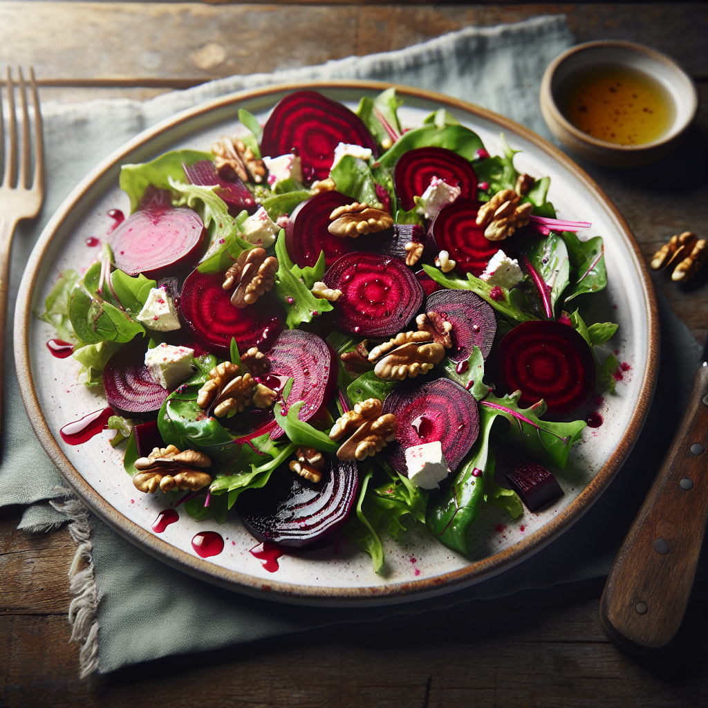 Image de Salade de betteraves rouges avec vinaigrette au miel