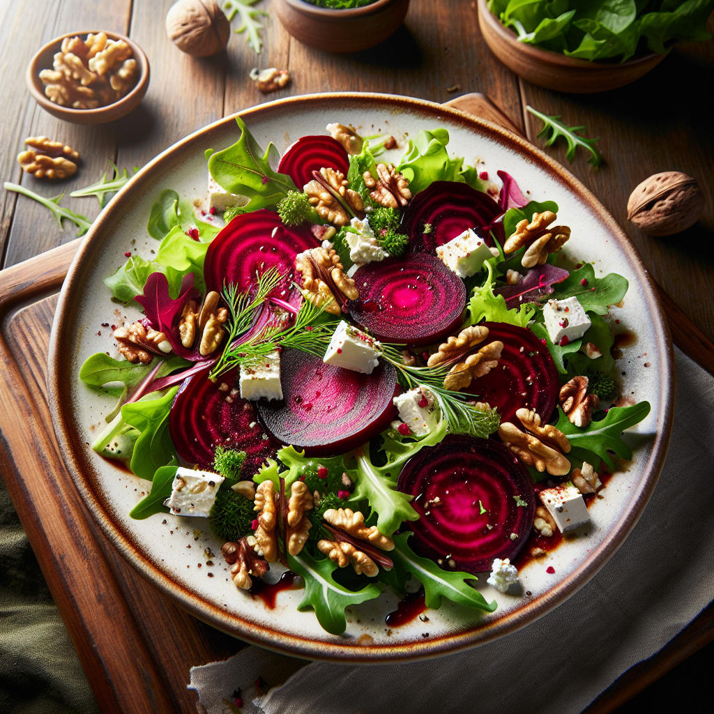 Image de Salade de betteraves rouges et chèvre frais