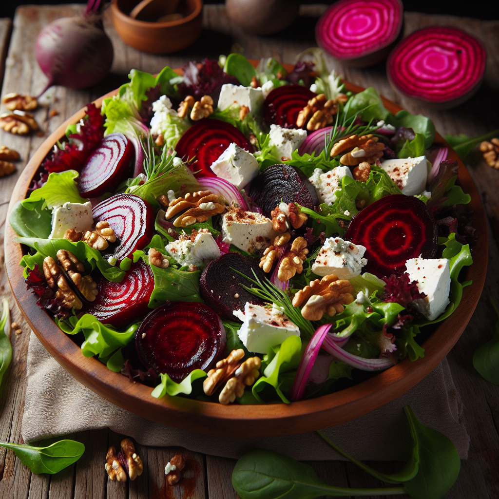 Image de Salade de betteraves rouges et fromage de chèvre