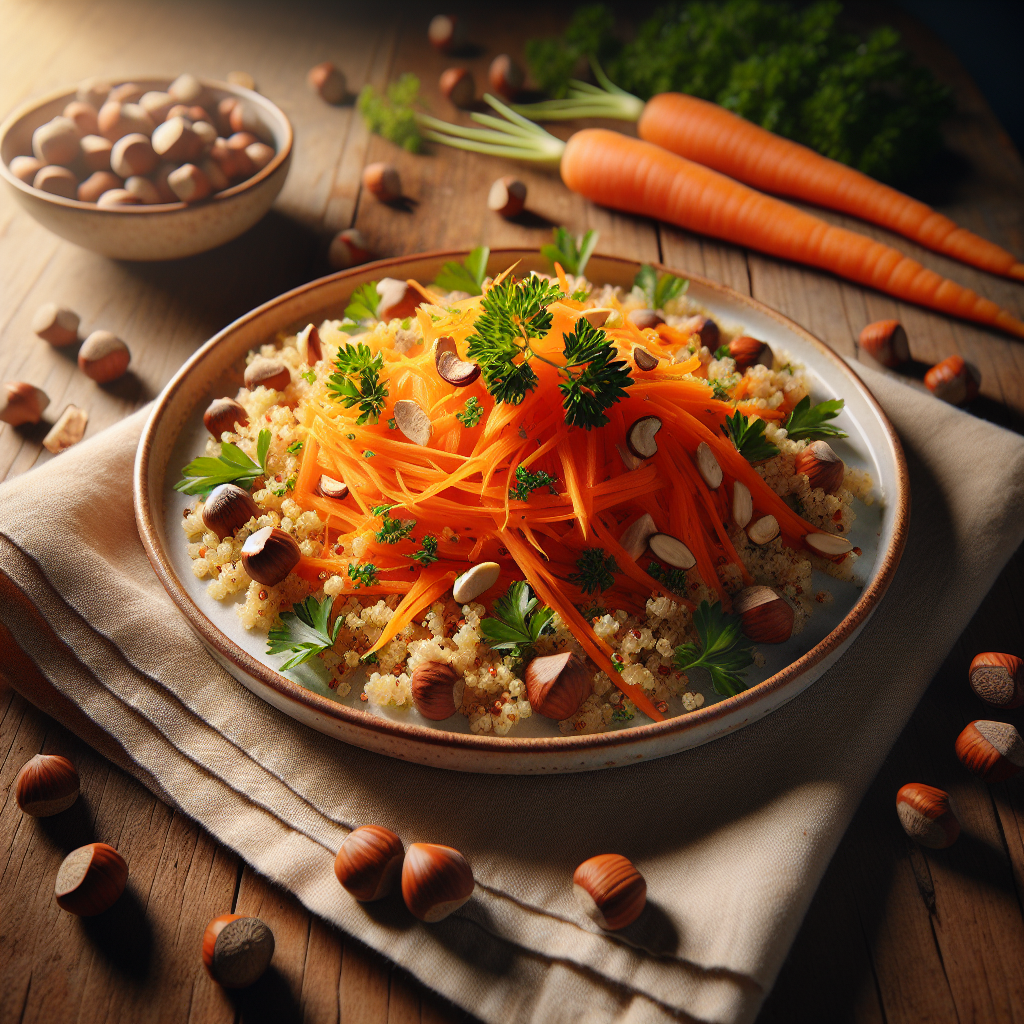 Image de Salade de carottes aux noisettes et quinoa