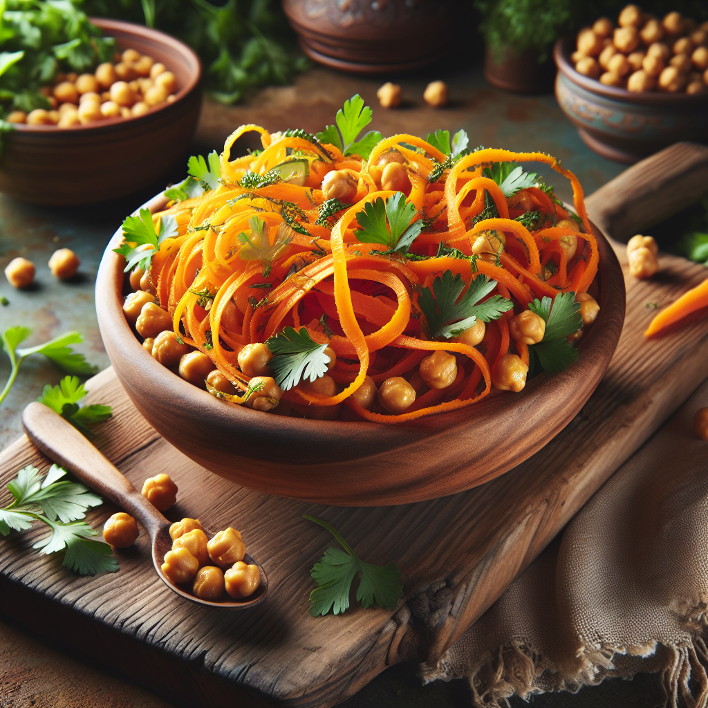 Image de Salade de carottes lacto-fermentées et pois chiches grillés