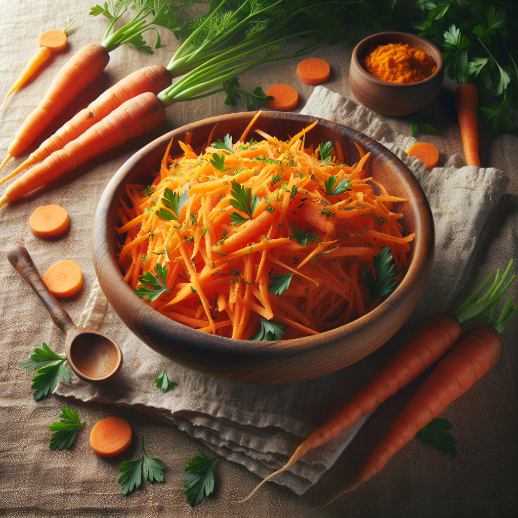 Image de Salade de carottes râpées bio avec vinaigrette maison