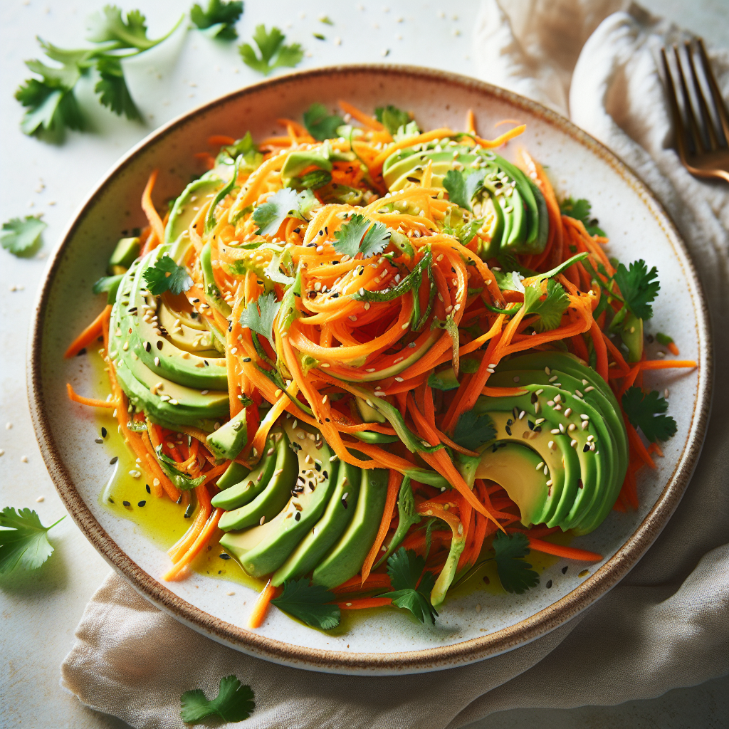 Image de Salade de carottes râpées et avocat