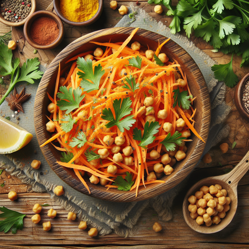 Image de Salade de carottes râpées et pois chiches