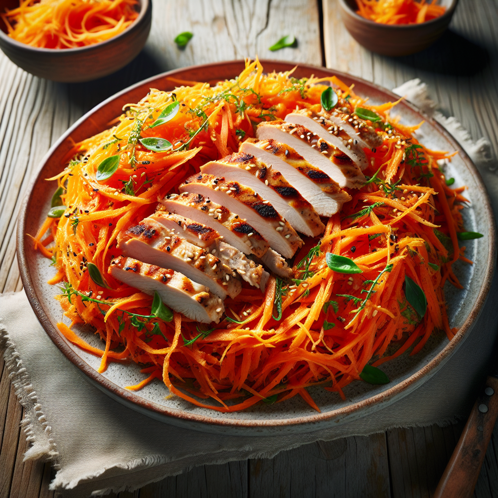 Image de Salade de carottes râpées et poulet