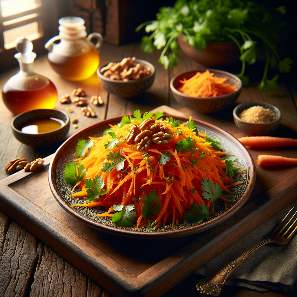 Image de salade de carottes râpées et vinaigrette au miel