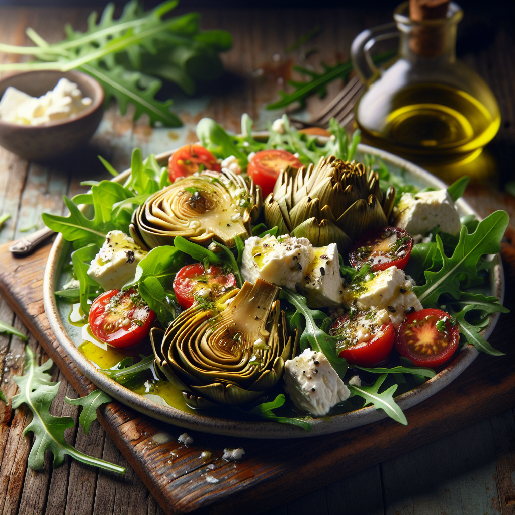 Image de Salade de coeurs d'artichauts à l'huile et fromage de chèvre