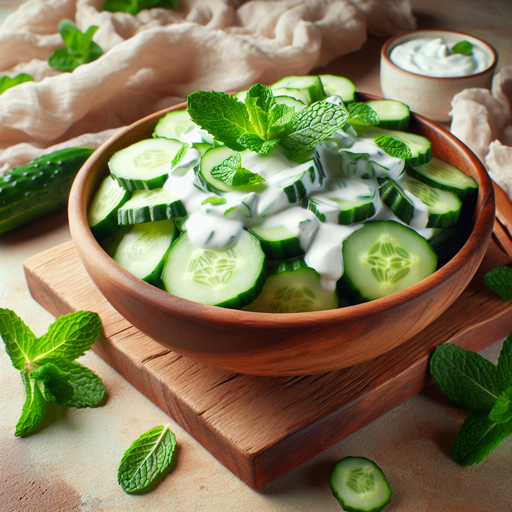 Image de Salade de concombre à la menthe et au yaourt