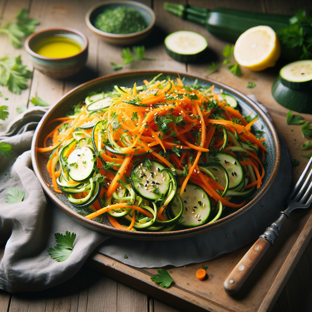 Image de Salade de courgettes et carottes râpées