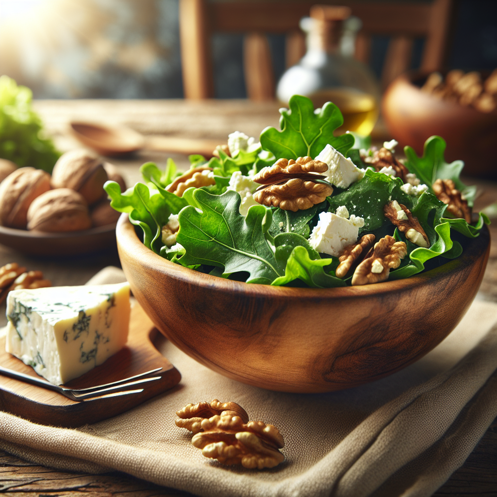 Image de Salade de feuilles de chêne aux noix et fromage de chèvre