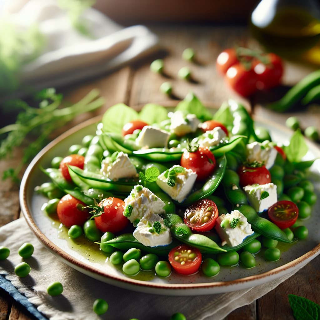 Image de Salade de fèves et chèvre frais