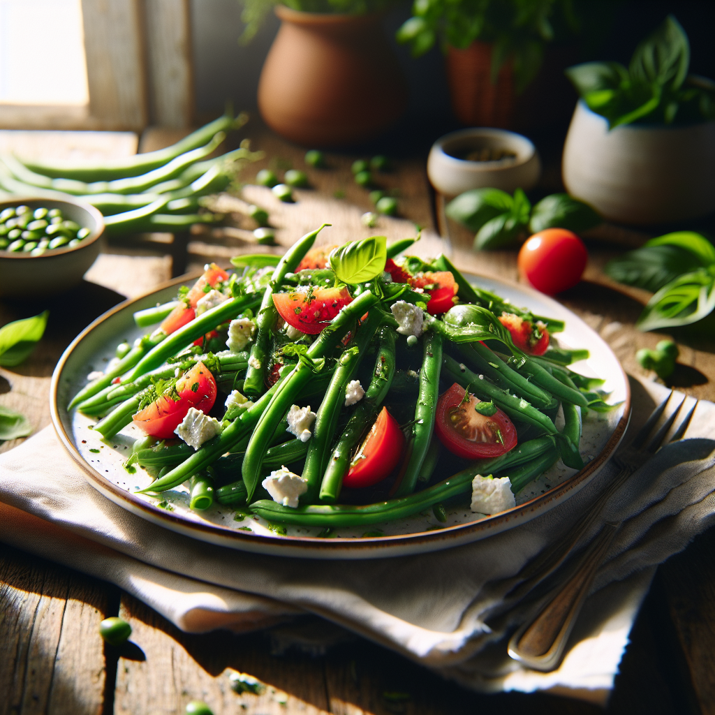 Image de Salade de haricots verts à la tomate et feta